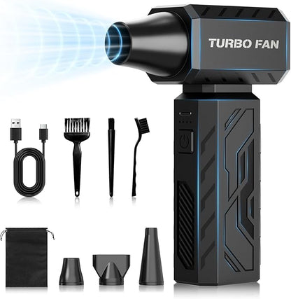 Compressed Air Duster, 390000RPM Powerful Electric Air Duster, 100-Gear Stepless Adjustable Cordless Air Blower with Brushless Motor, Upgraded Mini Blower for Keyboard Computer Car Home Cleaning