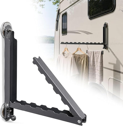 RV Clothes Drying Rack, 16" Retractable Magnetic Foldable Drying Rack for Rv Camper Trailer Boat, No-Drilling Portable Drying Racks for Laundry for Any Metal Surface, Alloy Steel Construction