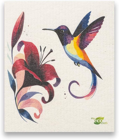 SWEDEdishcloths - Cellulose Sponge Dish Towels - Mixed Set of 6 (One of Each Design) Humingbirds Swedish Dish Cloths