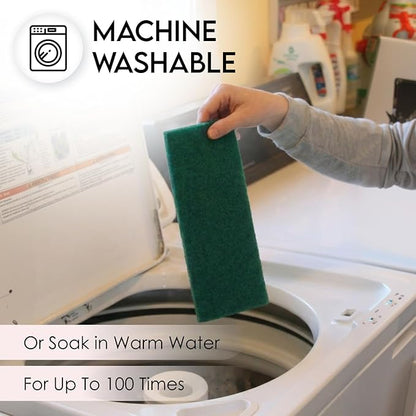 Scrub Mop Pads - Pack of 5 Washable, 18-inch, Scouring and Scrubbing Replacement Attachments - Compatible with Bona, Rubbermaid and Libman Microfiber Mops
