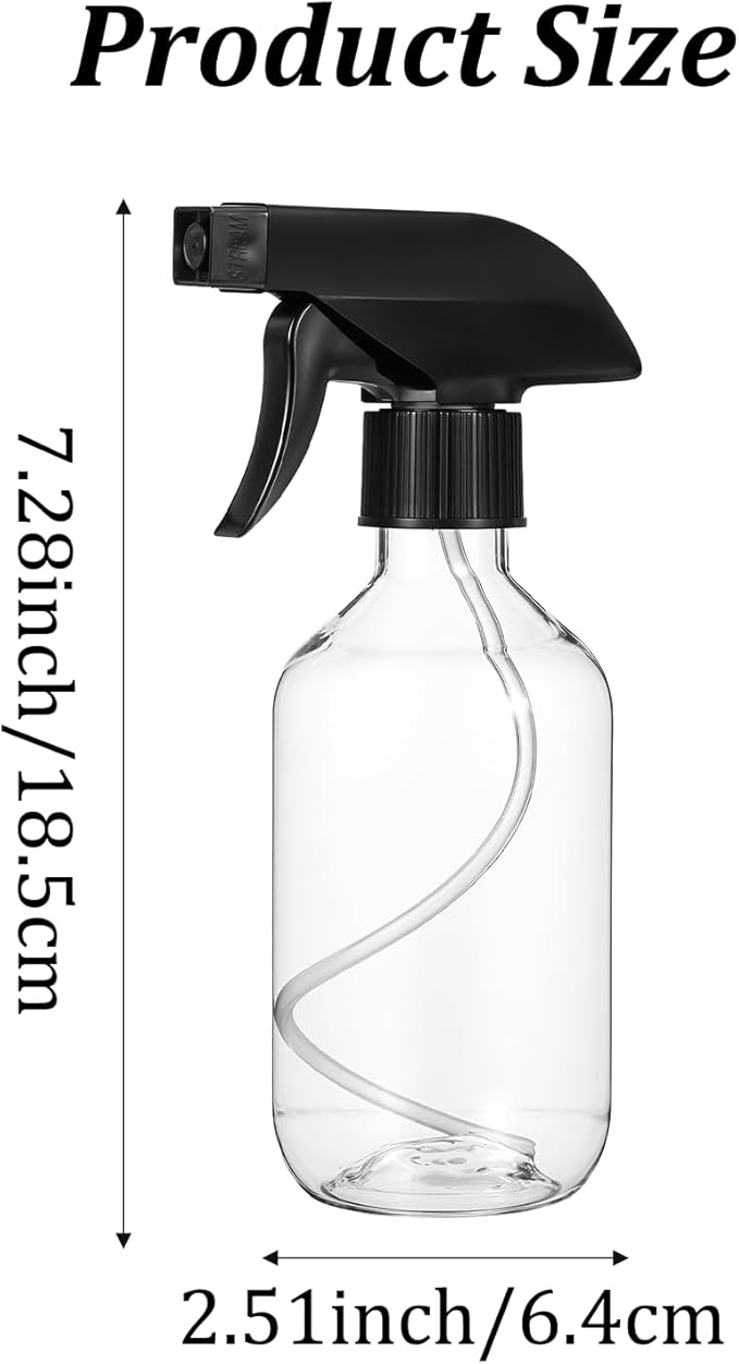 Gjinxi 10Pcs 10oz Spray Bottle for Hair, Plastic Empty Spray Bottles for Plants, Mist/Stream Heavy Duty Water Spraying Bottle with Adjustable Sprays Nozzle BPA Free Refillable Containers for Cleaning