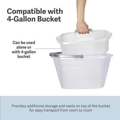 Casabella Plastic Multipurpose Cleaning Storage Caddy with Handle, 1.5-Gallon, Clear