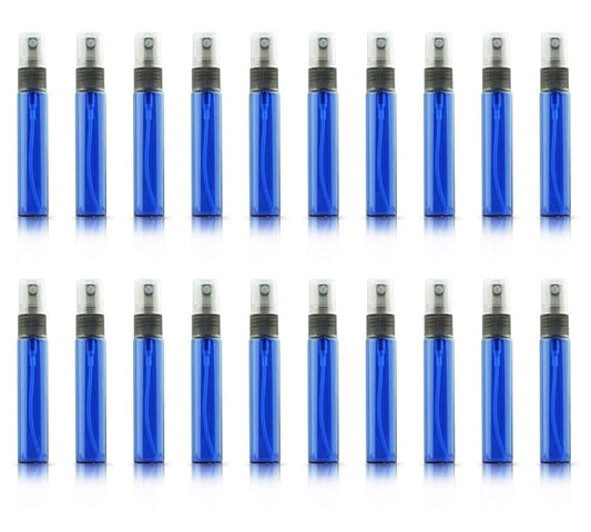 20 Pack Set 10ML Protable Refill Bulk Atomizer Spray Travel Perfume Bottle Hydrating Empty Bottle (Blue)
