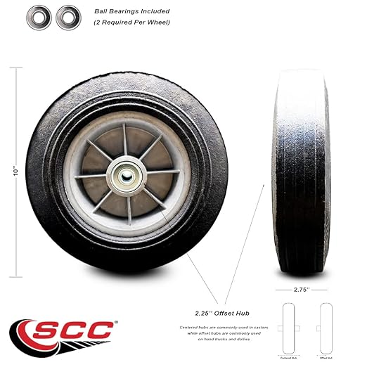 9T14L1 FG9T14L10000 Rubbermaid Tilt Truck 10'' Flat-Free Replacement Wheel