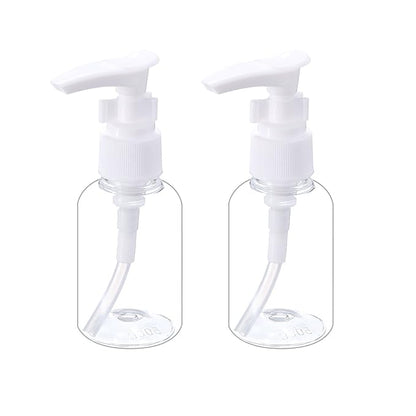 TecUnite 6 Pack Small Pump Bottles Clear Travel Bottle Plastic Empty Spray Dispenser Hand Lotion Sanitizer Refillable Accessories Set with Small Funnel for Flight, Airport, Holiday