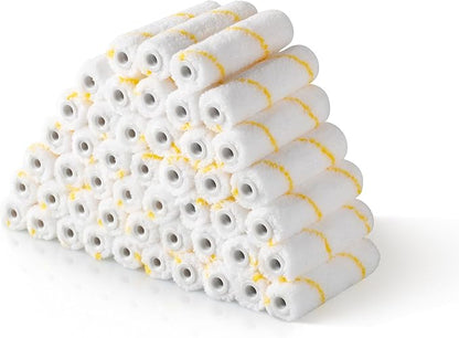 Voomey Paint Roller Covers 4 Inch，1/3" Nap Mini Roller Covers，Roller Covers for Painting，Home Painting Supplies，Pack of 48.