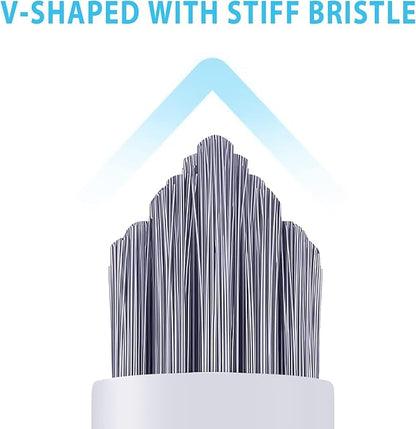 Lumkew Grout Cleaner Brush,Hard Bristle Grout Cleaning Brushes Scrubber for Tile Floors Bathroom Shower, Black, 3 Pieces