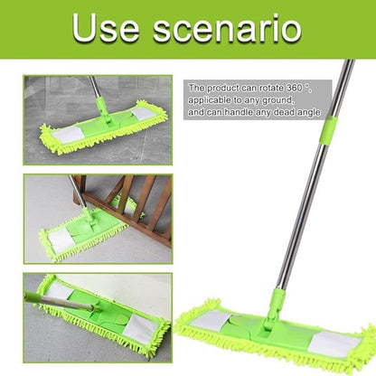 4Pcs Soft Flat Mop Refill Pads, High Absorption Cloth for Multi-Surface Floor Cleaning, 40cm Board Compatible, Green