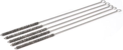 12 Inch Pipe Cleaning Brush Set with Stainless Steel Bristles, Steel Wire Tube Brush Kit for Auto Parts Polishing, Machining, Bottles, Tubes, Etc.（6mm-5pcs）