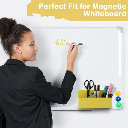 KITANIS Magnetic Pen Holder,3 Compartments Magnetic Dry Erase Marker Holder,Extra Strong Magnet Storage Marker Pen Pencil Organizer for Refrigerator,Whiteboard,Locker Accessories(Long Style)