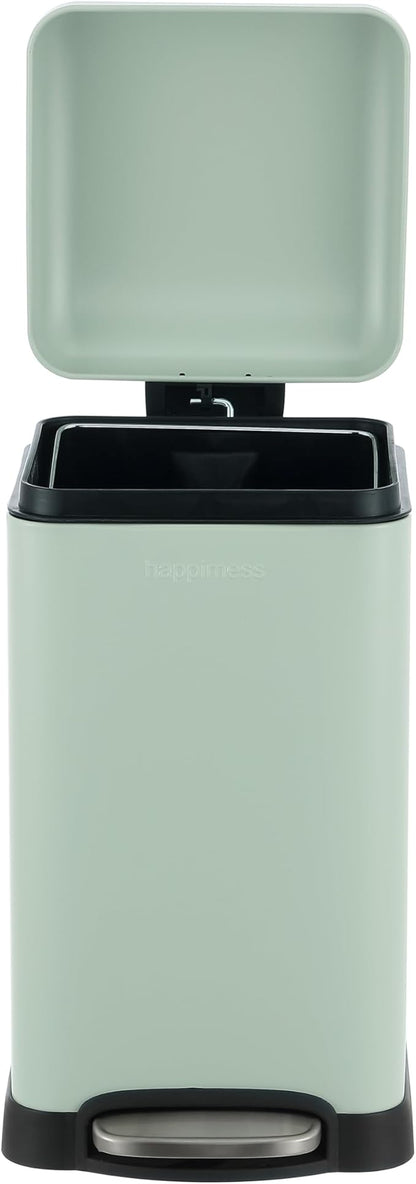 happimess HPM1012I Betty Retro Mini 3.2-Gallon Step-Open Trash Can, Fingerprint Resistant, Modern, Minimalistic for Home, Kitchen, Laundry Room, Office, Bedroom, Bathroom, Pistachio Gelato