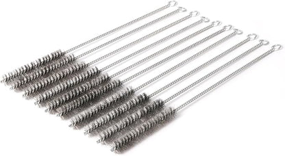 12 Inch Pipe Cleaning Brush Set with Stainless Steel Bristles, Steel Wire Tube Brush Kit for Auto Parts Polishing, Machining, Bottles, Tubes, Etc.（15mm-10pcs）