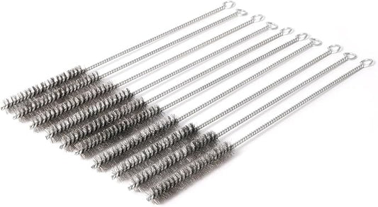 12 Inch Pipe Cleaning Brush Set with Stainless Steel Bristles, Steel Wire Tube Brush Kit for Auto Parts Polishing, Machining, Bottles, Tubes, Etc.（13mm-10pcs）