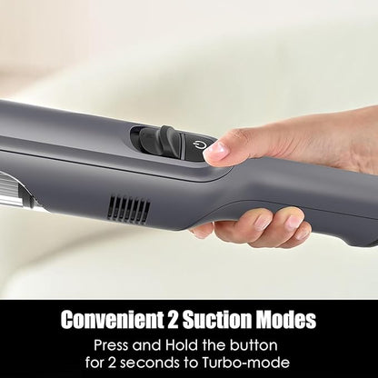Handheld Vacuum Cordless, Lightweight 1.4lb with Powerful Suction, Charging Dock, Single Touch Empty and Detachable Dust Cup, Portable Mini Car Vac for Home Office and Pet Hair (Frosted Silver)