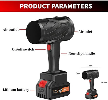 Cordless Leaf Blower, Lightweight Handheld Electric Dust Cleaner Blower with Adjustable Speed, Battery Powered Leaf Blowers for Lawn Care, Patio Cleaning & Blowing Drying with 2 x21V Batteries Powered