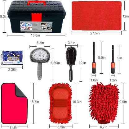 LIANXIN Car Wash Kit - Car Cleaning Kit Car Wash Cleaning Tools Kit with Car Wash Brush with Long Handle,Car Wash Mop,Microfiber Towels Car Detailing Kit