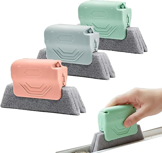 Magic Window Track Cleaner, 2026 New Handheld Cleaning Brush Set, Creative Cleaner Brushes Tools for Window lides Gaps, Sliding Door Track, Tile Lines Shutter Car Vents (3PCS, Mix)