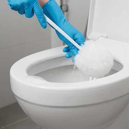 Kifmurase 12 Pcs Toilet Bowl Brushes Soft Swab Polyester Head 15 Inch White Reusable Long Plastic Handled Toilet Brush Cleaners Scrubber Mop for Home Bathroom Cleaning