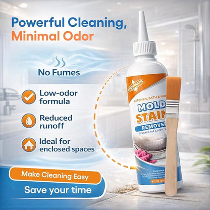 Mold & Mildew Stain Remover Gel – Heavy Duty Bathroom Cleaner for Tile, Grout, Shower, Caulk & Front Load Washer Seal, Thick Clinging Gel, Deep Cleaning Formula