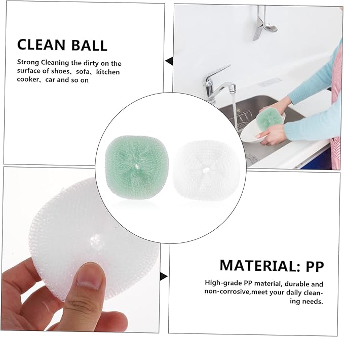 12pcs Multi-Functional Scouring Cleaning Balls for Kitchen and Cookware Scrubbers for Pots and Dishes Random Colors Household Cleaning Supplies