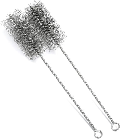Utoolmart Steel Wire Tube Brush, Stainless Steel Spiral Power Bottle Cleaning Brush Long-Handle Bristle Pipe Cleaning Tool, 2.0-inch Diameter 12-inch Length, 2pcs