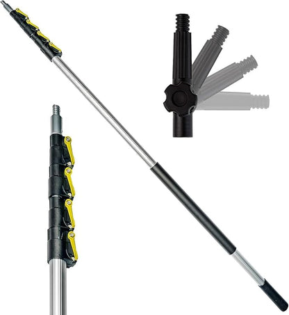 DOCA Telescoping Pole 5-12 Ft - Extension Pole for Cleaning, Feather Duster, Window Washing Kit, Paint Roller, Window Squeegee - High Reach Extendable Kit for Indoor & Outdoor - Pole Only