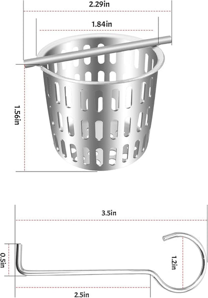2 Inch Hair and Debris Strainer, Shower Drain Strainer with Lifting Hook, Stainless Steel Debris Basket Shower Drain Catcher, Hair Catcher for Floor Drain