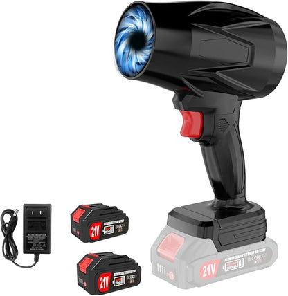 Cordless Leaf Blower Portable Dust Cleaner Handheld 500000RPM Compressed Air Duster, Electric Blower with 2 Battery and Charger&Adjustable Speed for Lawn Care,Patio Cleaning,Drying,Camping