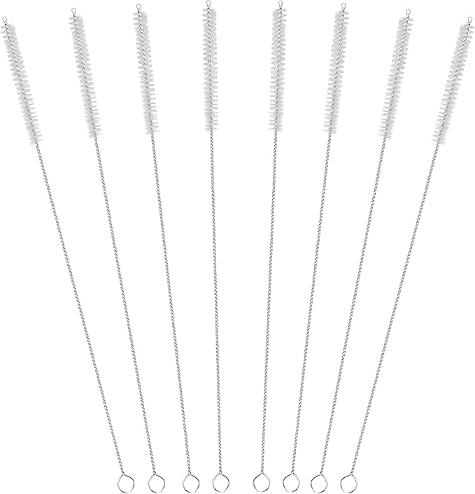 Straw Cleaner Brush Extra Long 14 Inch, 8-PCS Straw Brush Extra Long with 304 Stainless Steel Handle, Extra Long Pipe Tube Cleaner for Water Bottle, Coffee Kettle and Pipes.