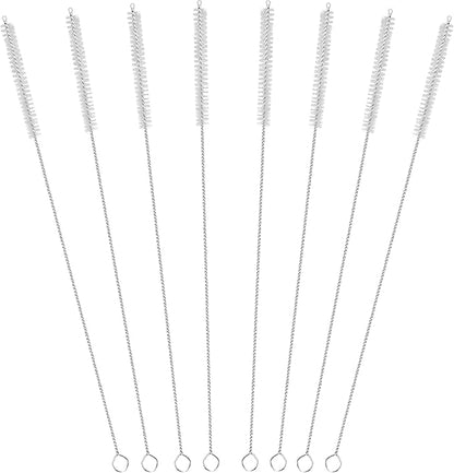 Straw Cleaner Brush Extra Long 14 Inch, 8-PCS Straw Brush Extra Long with 304 Stainless Steel Handle, Extra Long Pipe Tube Cleaner for Water Bottle, Coffee Kettle and Pipes.