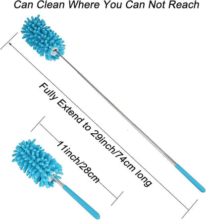 Microfiber Extendable Hand Dusters Washable Dusting Brush with Telescoping Pole for Cleaning Car, Computer, Air Conditioning, TV and Else Pack of 3