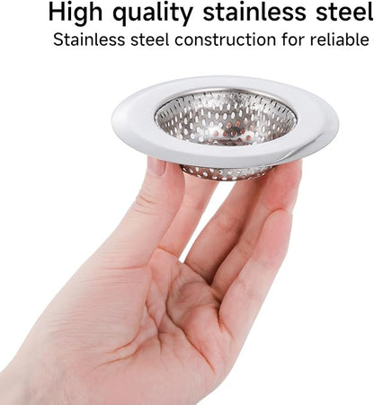 CORNERJOY 2PCS Bathtub Drain Strainer Cover - 2.84 inch Stainless Steel Shower Drain Hair Catcher