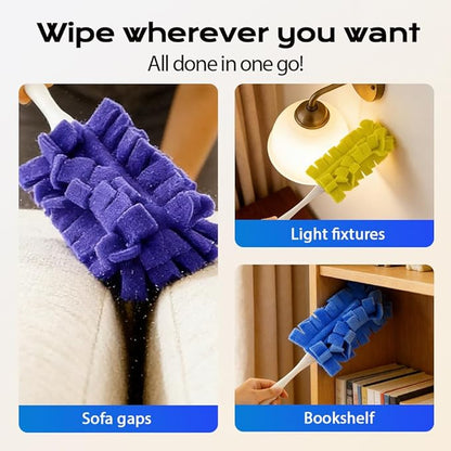 360° Electrostatic Duster Refills, 2026 New Washable & Reusable Microfiber Pads Fleece Duster Refill Compatible Tools for Cleaning Home, Blinds, Car, Pet, Furniture, Fans (Yellow)
