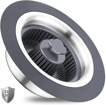 3 in 1 Kitchen Sink Drain Strainer and Stopper Combo, Stainless Steel Pop Up Kitchen Sink Stopper, Sink Drain Strainer for Standard 3-1/2 Inch Drain