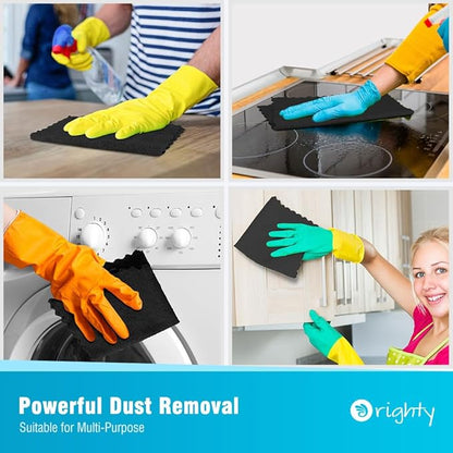Orighty Microfiber Cleaning Cloth, 600 Pack Highly Absorbent Cleaning Rags, Household Cleaning Supplies, Reusable Microfiber Towels Lint Free Cloths for House, Kitchen, Car Care, 12x11 inch, Black