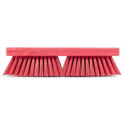 SPARTA Plastic Floor Scrub Brush, Brush Head Only, Deck Brush with ACME Standard Thread Fitting for Deck, Industrial Kitchens, and Hospitals, 10 Inches, Red