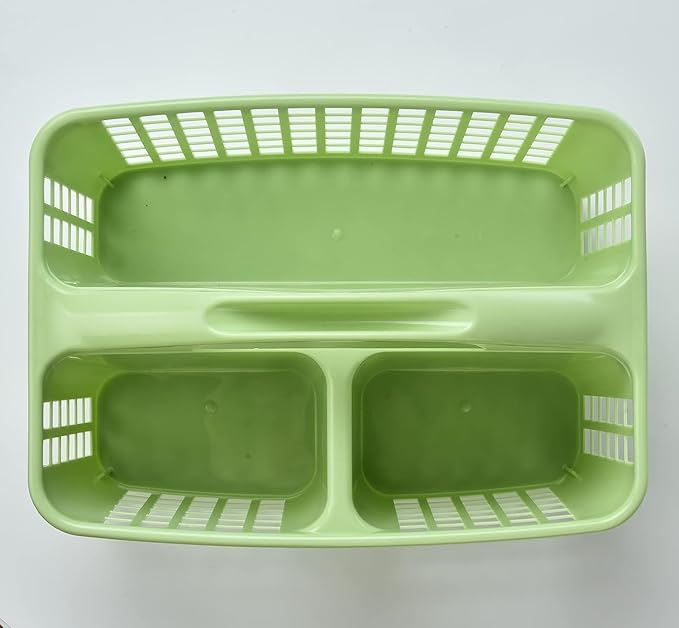 Portable Shower Caddy Basket,Convenient Cleaning Supplies Organizer with Compartments and Handle,Ideal for Bathroom, Bedroom, Kitchen, College Dorm,Garden,etc.12.4" x 7.4" x 5.1"green