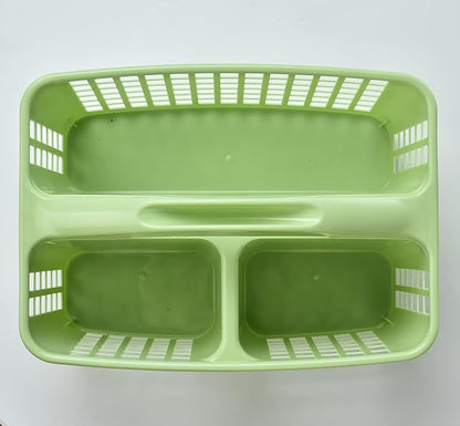 Portable Shower Caddy Basket,Convenient Cleaning Supplies Organizer with Compartments and Handle,Ideal for Bathroom, Bedroom, Kitchen, College Dorm,Garden,etc.12.4" x 7.4" x 5.1"green