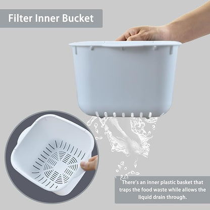 4-Liter Kitchen Compost Bin with Handles for Countertop Food Scrap Collection.White-4L-US