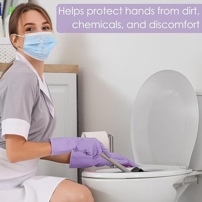 12 Pairs Rubber Cleaning Gloves for Dishwashing Reusable Kitchen Gloves for Washing Dishes and Household