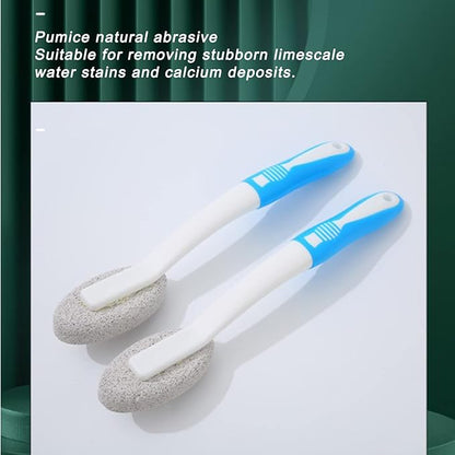 2PCS Toilet Cleaning Pumice Stone, Stains Hard Water Ring Remover Bathroom Cleaning Brushes Toilet Pumice Stone with Handle for Toilets, Bathtubs, Pool (2PCS)