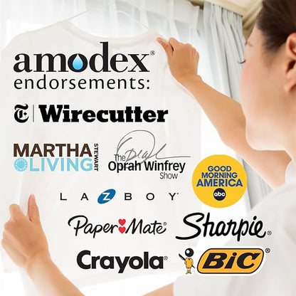 Amodex Ink & Stain Kit with Stain Remover Brushes, Removes Ink, Sharpie, Grease, Food and More, Safe and Effective on Clothes, Leather and Skin, Includes 1 Bottle and 2 Brushes