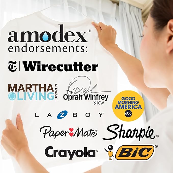 Amodex Ink & Spot Remover for Clothes, Leather and Skin - Removes Ink, Ballpoint, Sharpie, Grease and More, Works on Set-in Stains, Gentle but Powerful, 4oz/120ml Bottle