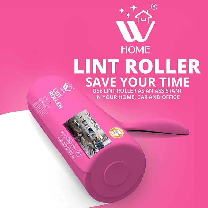 WBM Care Home Lint Roller for Pet Hairs, Extra Sticky Lint Remover, Lint Roller for Dog & Cat Hair Removal, Couch, Clothes, Furniture - 120 Total Sheets
