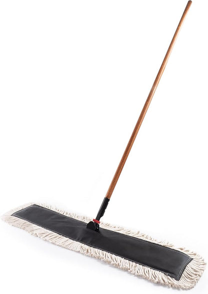 Matthew Cleaning 24'' High Strength Disposable Dust Mop Cotton Cut-end Yarn Mop Replacement Heads for Residential & Commercial Fit Standard Dust Mop Frames, Hardwood, Laminate, Concrete Floors 12Pack