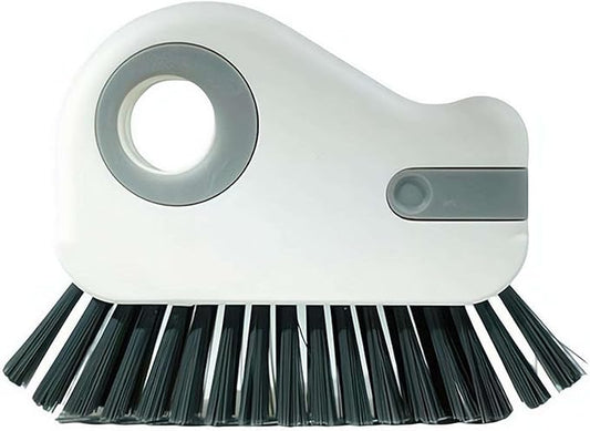 2-in-1 Groove Cleaning Brush, Window Track Cleaning Tool with Hard Bristle and Built-in Scraper, Multifunctional Crevice Brush for Sliding Door Track, Window Sill, and Frame