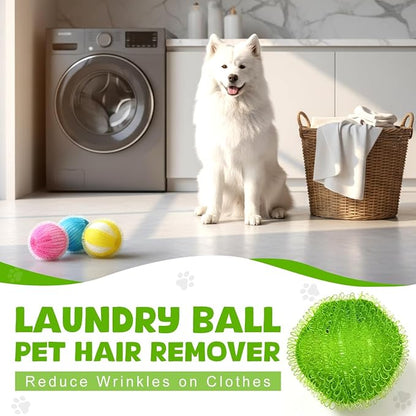 12 PCS Pet Hair Remover for Laundry, Reusable Dog & Cat Hair Remover Balls, Washing Machine Pet Hair Catcher & Lint Remover for Clothes, Bedding, Safe on Fabrics