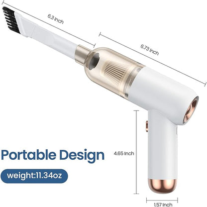Portable Mini Handheld Car Vacuum Cleaner with Powerful Suction, High Power Cordless Sweeper, Dust Buster, Lightweight, Easy to Hold,Quiet Electric Air Duster,Small Vacuuming for Home,Kitchen,Gift
