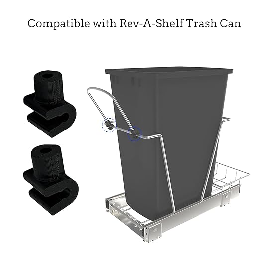Snap Handle Connector Accessories Compatible with Rev-A-Shelf 27-Quart Soft Close Double Pull Out Trash Can, Trash Can Replacement Parts (4)
