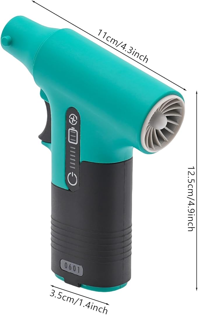 Electric Air Duster, 13000RPM Compressed Blower Fan Multi-Functional Tiny Electric Cleaner 3 Speeds Adjustable Rechargeable Air Blower for Keyboard PC Deep, Car, Home Cleaning (Green)